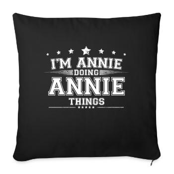 Annie - Sofakissenbezug 45 x 45 cm - Schwarz - Vorne