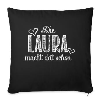 laura - Sofakissenbezug 45 x 45 cm - Schwarz - Vorne