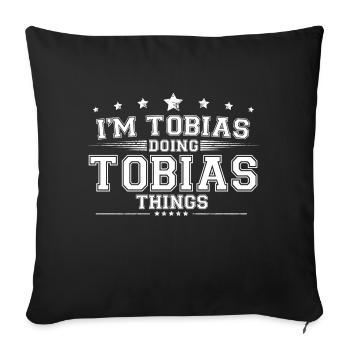 Tobias - Housse de coussin décorative 45 x 45 cm - noir - Devant