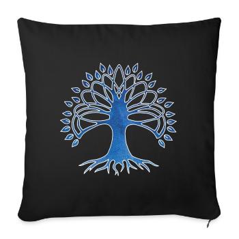 Tree of life and starry sky - Sofa pillowcase 17,3'' x 17,3'' (45 x 45 cm) - black - Front