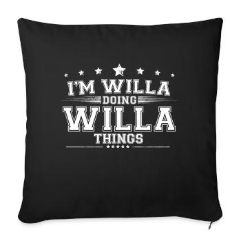 Willa - Sofa pillowcase 17,3'' x 17,3'' (45 x 45 cm) - black - Front