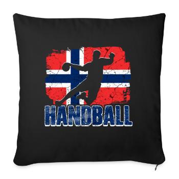 Handball Norvège - Housse de coussin décorative 45 x 45 cm - noir - Devant