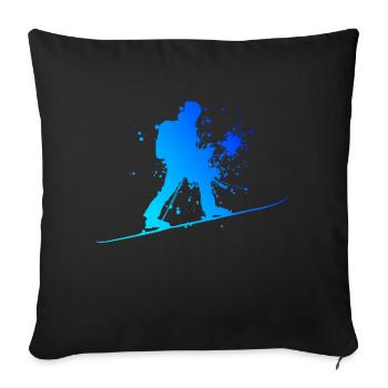 Ski Alpinisme Femmes Ski Tour Ski Ski De Randonnée - Housse de coussin décorative 45 x 45 cm - noir - Devant
