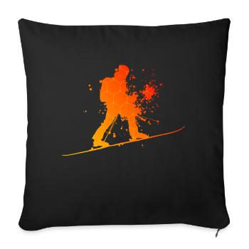 Ski Tour Ski Men Ski Touring Women Skiing Tour - Sofa pillowcase 17,3'' x 17,3'' (45 x 45 cm) - black - Front