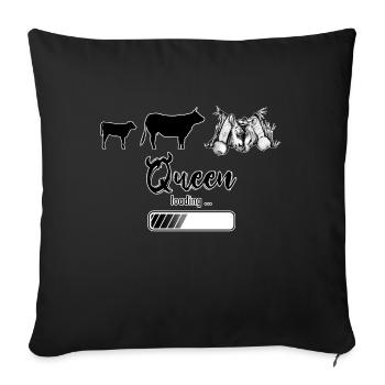 Herens cow, eringer, queen loading - Sofa pillowcase 17,3'' x 17,3'' (45 x 45 cm) - black - Front