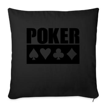 Poker - Sofa pillowcase 17,3'' x 17,3'' (45 x 45 cm) - black - Front