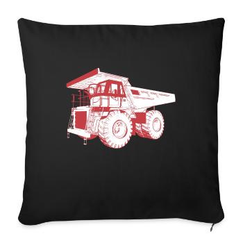 Énorme camion à benne basculante, camion, camion - Housse de coussin décorative 45 x 45 cm - noir - Devant