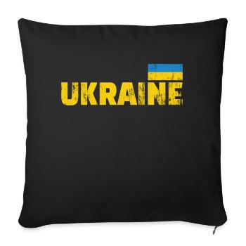 ukraine flag - Sofa pillowcase 17,3'' x 17,3'' (45 x 45 cm) - black - Front