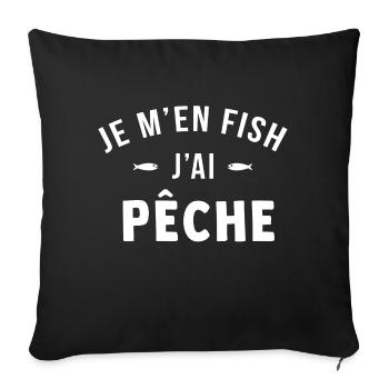 Je m'en fish j'ai pêche - Housse de coussin décorative 45 x 45 cm - noir - Devant