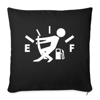 Refueling petrol petrol station funny - Sofa pillowcase 17,3'' x 17,3'' (45 x 45 cm) - black - Front
