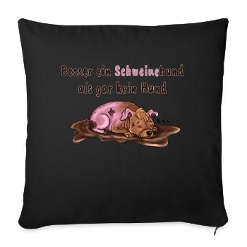 schweinehund - Sofakissenbezug 45 x 45 cm - Schwarz - Vorne