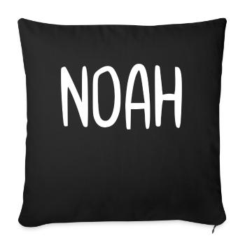 Noah Custom Name Font Text Birthday - Sofa pillowcase 17,3'' x 17,3'' (45 x 45 cm) - black - Front
