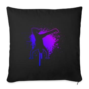 Hiphop Break Dance Bgirl Hommes Breakdance - Housse de coussin décorative 45 x 45 cm - noir - Devant