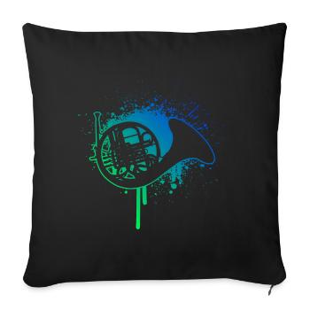 Corniste Cornistes Français Cornistes Hommes Femmes - Housse de coussin décorative 45 x 45 cm - noir - Devant