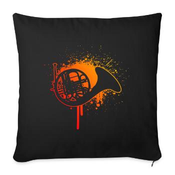 Women's Horn players Horn player French horn player - Sofa pillowcase 17,3'' x 17,3'' (45 x 45 cm) - black - Front