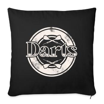 Dart Darten Darts - Sofakissenbezug 45 x 45 cm - Schwarz - Vorne