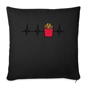 Frites Français pulse - Housse de coussin décorative 45 x 45 cm - noir - Devant