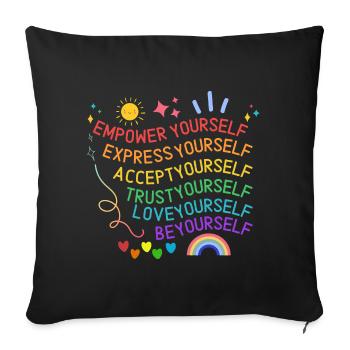 Pride Queer Divers LGBTQ Rainbow Love Yourself - Sofa pillowcase 17,3'' x 17,3'' (45 x 45 cm) - black - Front