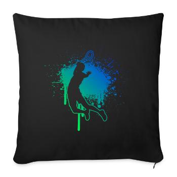 Badminton Badminton Badminton Women's Badminton Player - Sofa pillowcase 17,3'' x 17,3'' (45 x 45 cm) - black - Front