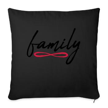 Symbole infini de la famille - Housse de coussin décorative 45 x 45 cm - noir - Devant
