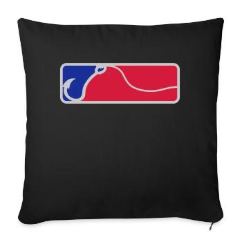 Red Blue Fishing Hook - Sofa pillowcase 17,3'' x 17,3'' (45 x 45 cm) - black - Front