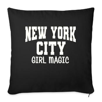 New York City GIRL Magic: New York City Girl Top - Sofa pillowcase 17,3'' x 17,3'' (45 x 45 cm) - black - Front