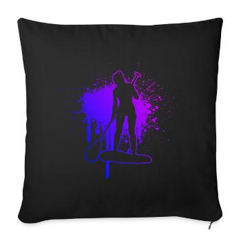 Stand up Paddling Board Sup Standup Paddle - Sofa pillowcase 17,3'' x 17,3'' (45 x 45 cm) - black - Front