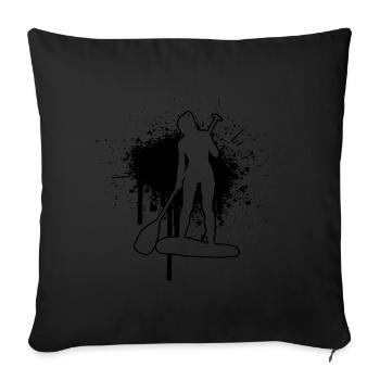 Stand up Paddling Board Standup Paddling Sup - Sofa pillowcase 17,3'' x 17,3'' (45 x 45 cm) - black - Front