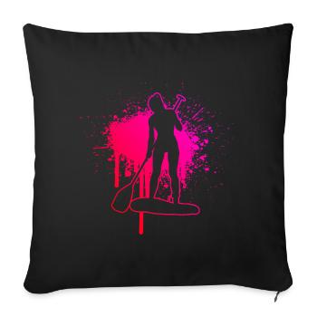 Men's Standup Paddling Standup Paddleboard - Sofa pillowcase 17,3'' x 17,3'' (45 x 45 cm) - black - Front