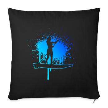 Standup Paddle Standup Paddling Stand up Paddling - Sofa pillowcase 17,3'' x 17,3'' (45 x 45 cm) - black - Front