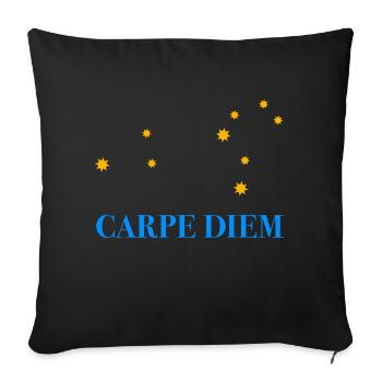 Carpe Diem use the day constellation Leo horoscope - Sofa pillowcase 17,3'' x 17,3'' (45 x 45 cm) - black - Front