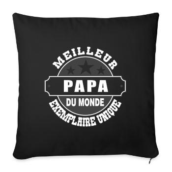Père du Monde Liberté Design - Housse de coussin décorative 45 x 45 cm - noir - Devant