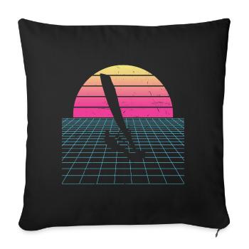 Windsurf Women Surfing Windsurfer Men Surfer - Sofa pillowcase 17,3'' x 17,3'' (45 x 45 cm) - black - Front