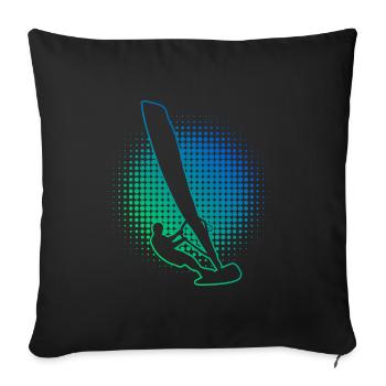 Men's Surfing Windsurfing Surfer Windsurfer - Sofa pillowcase 17,3'' x 17,3'' (45 x 45 cm) - black - Front