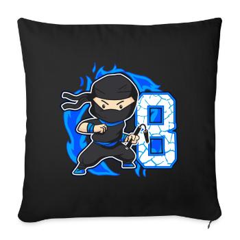 Ninja 8th Birthday Boy 8 years old Ninjas - Sofa pillowcase 17,3'' x 17,3'' (45 x 45 cm) - black - Front