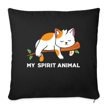 My spirit animal - Sofa pillowcase 17,3'' x 17,3'' (45 x 45 cm) - black - Front