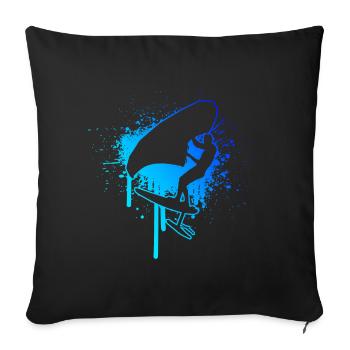 wingsurfen hydrofoil wingfoil Men foilwing - Sofa pillowcase 17,3'' x 17,3'' (45 x 45 cm) - black - Front