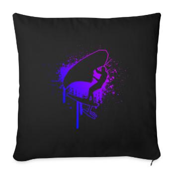 wingfoil wingsurfen hydrofoil wingsurf foilwing - Sofakissenbezug 45 x 45 cm - Schwarz - Vorne