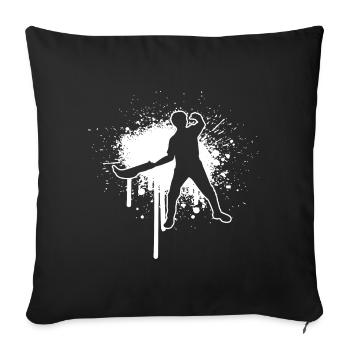 Pelote Homme Jai Alai Femmes Pelote Basque - Housse de coussin décorative 45 x 45 cm - noir - Devant