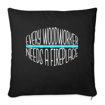 carpenter funny chop wood apprentice quote - Sofakissenbezug 45 x 45 cm - Schwarz - Vorne