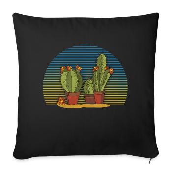 Cacti - Sofa pillowcase 17,3'' x 17,3'' (45 x 45 cm) - black - Front