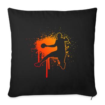 Joueuse de handball masculin Handball Handball Handball - Housse de coussin décorative 45 x 45 cm - noir - Devant