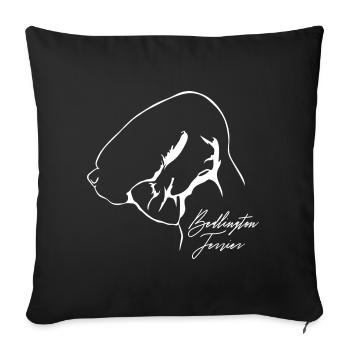 BEDLINGTON TERRIER Profile Dogs Dog Wilsigns - Sofa pillowcase 17,3'' x 17,3'' (45 x 45 cm) - black - Front