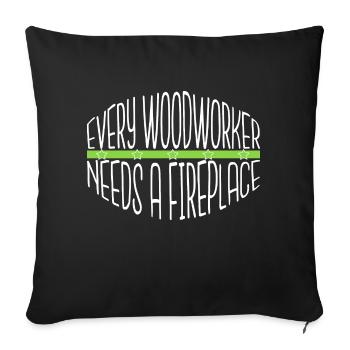 amour marteau-piqueur bûcheron maçon - Housse de coussin décorative 45 x 45 cm - noir - Devant