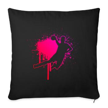 Handball Women's Handball Players Handball Games - Sofa pillowcase 17,3'' x 17,3'' (45 x 45 cm) - black - Front