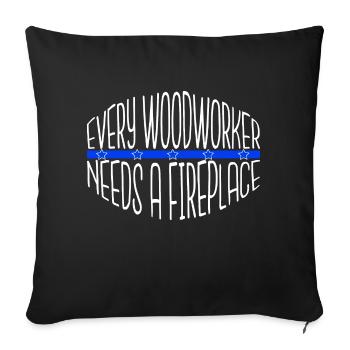chemises de charpentier pour bébés et tout-petits - Housse de coussin décorative 45 x 45 cm - noir - Devant