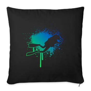 Men's Diver Diver Diving Scuba Divers - Sofa pillowcase 17,3'' x 17,3'' (45 x 45 cm) - black - Front