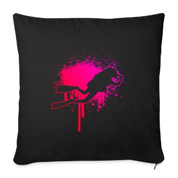 Femmes Scuba Diver Plongée Hommes Plongée - Housse de coussin décorative 45 x 45 cm - noir - Devant