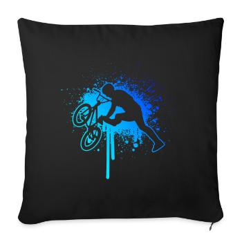 bmx jeune bmx vélo femmes vélo vélo - Housse de coussin décorative 45 x 45 cm - noir - Devant