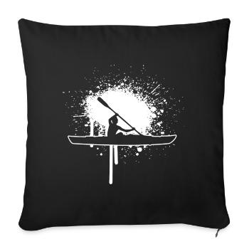 Kayaking Women Men's Kayak Canoe Kayak - Sofa pillowcase 17,3'' x 17,3'' (45 x 45 cm) - black - Front